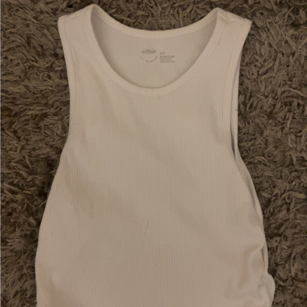 Aerie White Ribbed Tank Top